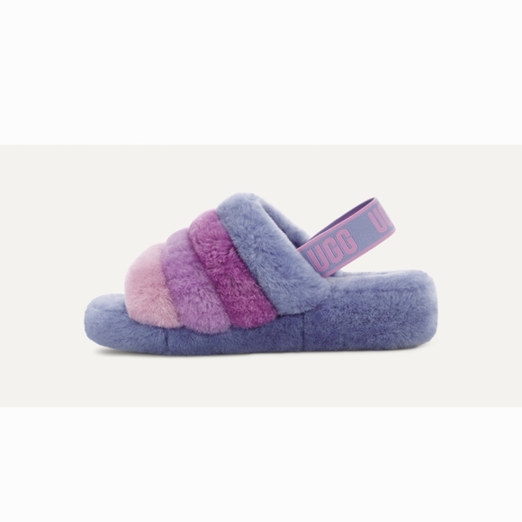 UGG Lavender and Lilac Fluffy Slippers - Picture 1 of 3
